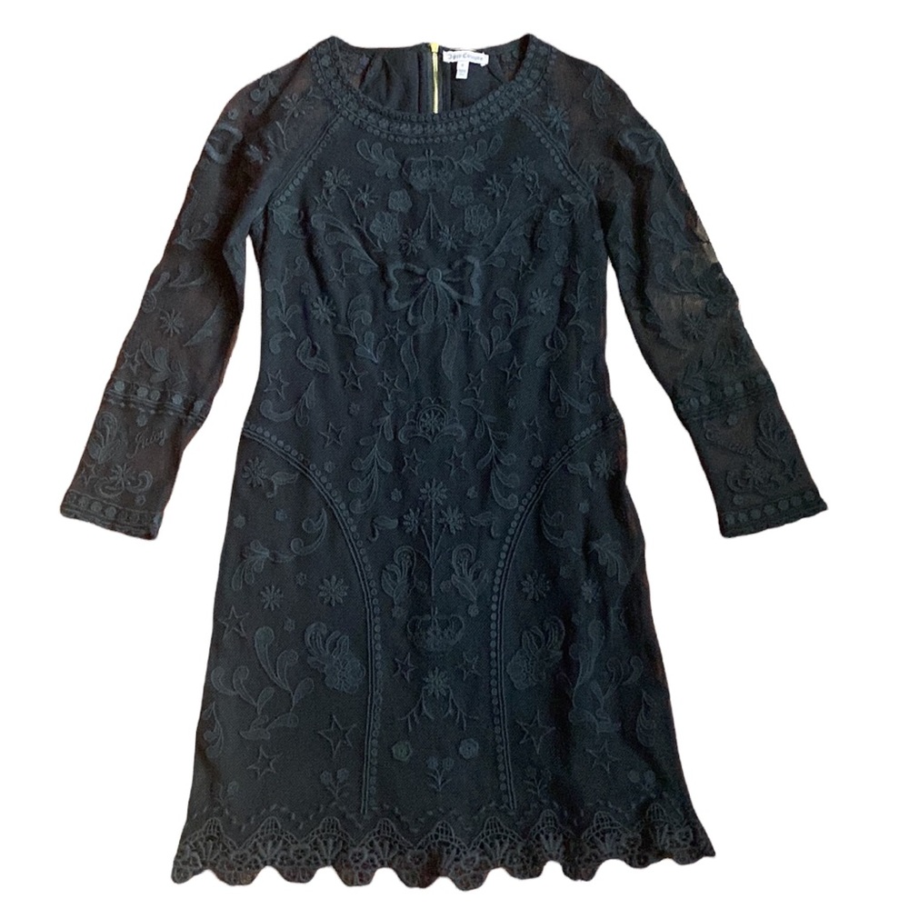 Juicy Couture Black Long Sleeve Lace Dress